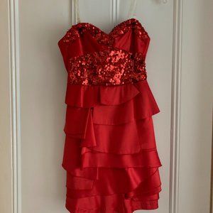 UNUSED La Coquette Women's Size 2 Red Sequin Dress